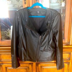 Biker fox leather women Jacket
